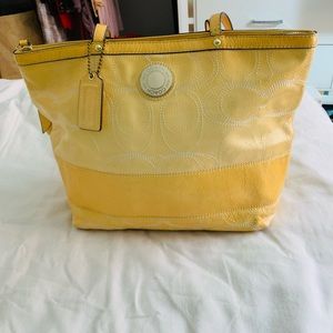 Coach Leather Yellow Bag!!!